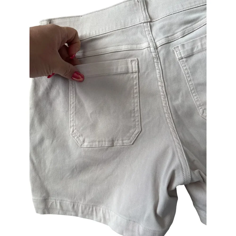 Spanx Stretch Twill Pull On Shorts Mauve Size Medium - Picture 8 of 8